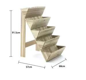 5 Tier Wooden Step Garden Planter Patio Herb Flower Shrub