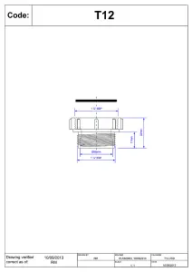 McAlpine T12 1.5" x 1.25" Waste Outlet Reducer