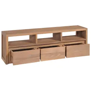 Berkfield TV Cabinet Solid Teak Wood with Natural Finish 120x30x40 cm