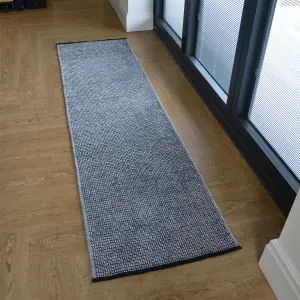 Zenith Silver Grey Flatweave Cotton Blend Rug For Living Room - Medium 60x230cm