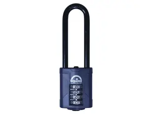 Squire CP40/2.5 4-Wheel Heavy-Duty Combination Padlock with Long Shackle for Ultimate Security