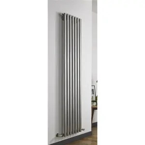 1800mm (H) x 250mm (W) - Stainless Vertical Radiator (Paris) - DOUBLE Panel - (1.8m x 0.25m) - Depth 88mm