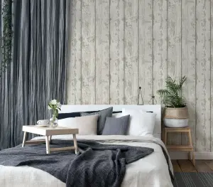 Arthouse White Washed Wood Wallpaper