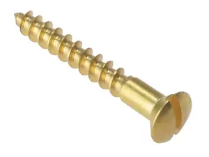 ForgeFix RAH1128BR Wood Screw Slotted Raised Head ST Solid Brass 1.1/2in x 8 Box 200 FORRAH1128BR