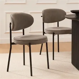 DUSK Mia Set Of 2 Dining Chairs - Matte Velvet - Taupe