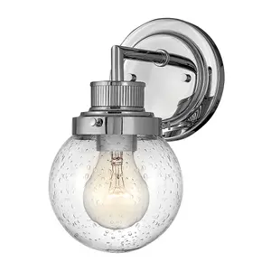 Luminosa Hinkley Poppy Bathroom Wall Lamp Polished Chrome, IP44