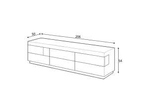 Sleek Silke 40 TV Cabinet 206cm - White Gloss & Wotan Oak: Modern Storage Solution for Contemporary Living Spaces