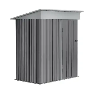 5 x 3 ft Pent Metal Shed Garden Storage Shed with Lockable Door ,Grey