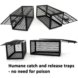 Metal Rat Mouse Trap Humane Live Bait Vermin Rodent Cage 2pcs Traps Mice Pest