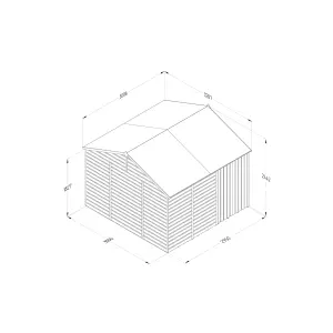 Forest Garden Beckwood Shiplap 10x10 ft Reverse apex Natural timber Wooden Pressure treated 2 door Shed with floor - Assembly service included