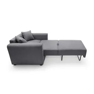 Olly Linen Single Sofa Bed in Dark Grey