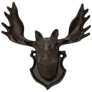 Woodside Cast Iron Wall Mounted Moose Head Statue