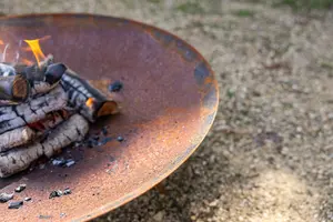 Primrose Corten Steel Fire Pit & Water Bowl 100cm Diameter