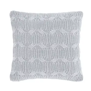 Catherine Lansfield Chunky Marl Knit Cosy 45x45 cm Cushion Silver Grey