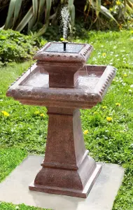 Primrose Pizzaro Solar Bird Bath Water Feature with Lights 80cm