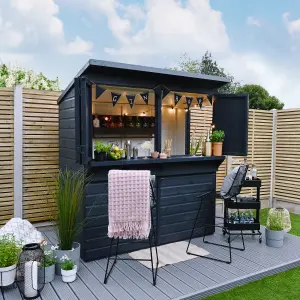 Forest Garden 6x3 ft with Single door Reverse apex Wooden Garden bar (H)2011mm x (W)1892mm - Assembly service included