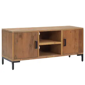 Berkfield TV Cabinet Brown 110x35x48 cm Solid Pinewood