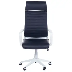 Office Chair Faux Leather Black LEADER