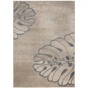 Beige,Floral Luxurious Modern Easy to clean Rug For Bedroom & Living Room-66 X 229cm (Runner)