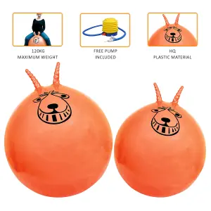 MEDIUM EXERCISE RETRO SPACE HOPPER TOY PLAY BALL ADULT KIDS GAME 60CM