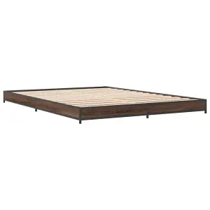 Berkfield Bed Frame without Mattress Brown Oak 140x190 cm