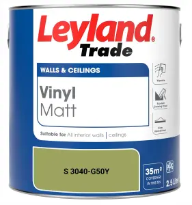 Leyland Trade Vinyl Matt Walls & Ceilings Emulsion Paint (S 3040-G50Y) 2.5L