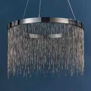 Anson Lighting Frains Chrome and Silver Chain Integrated LED Ceiling Pendant