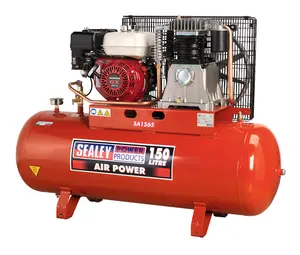 Sealey Air Compressor 150L Belt Drive Petrol Engine 6.5hp SA1565