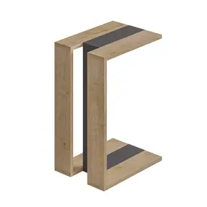 Madelyn Modern Compact C Shape Side Table Oak/Anthracite