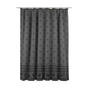 Larissa Synthetic Room Pencil Pleat Curtain, single Panel, opaque Grey / 135 W x 145 D cm