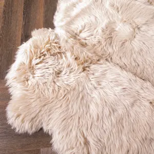 6 Pelt Beige Sheepskin Rug - Large