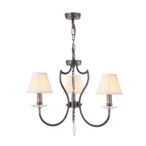 Elstead Pimlico Chandelier 3 Light Dark Bronze Finish, E14