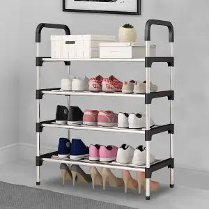 4 Tiers Shoe Rack Shoe Storage Organizer Space Saving Storage Shelf