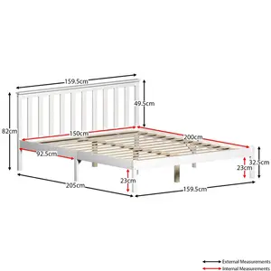 Frederique Bed Frame White / Kingsize (5')