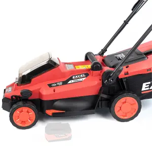 Excel 18V Brushless Lawn Mower 330mm 5 Adjustable Height with 1 x 5.0Ah Battery & Charger