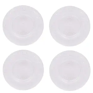 Set of 4 Large Parisian Glass Christmas Tableware Dinner Plates Serving Dish Gift Idea