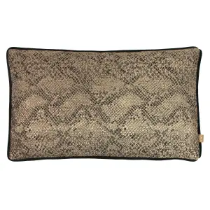 Kai Viper Metallic Snakeskin Rectangular Feather Filled Cushion