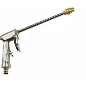 High Pressure Garden Hose Spray Gun - Metal Water Sprayer & Universal Connector with 3 Spray Patterns for Watering & Cleaning