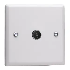 Varilight 1-Gang TV Socket, Co-Axial Chalk White