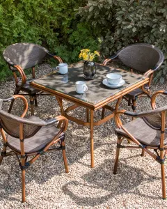 Set of 4 Garden Chairs CASPRI II Metal Grey