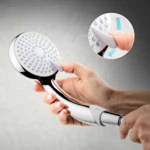 Mira Nectar Chrome effect 4-spray pattern Shower head, 193mm