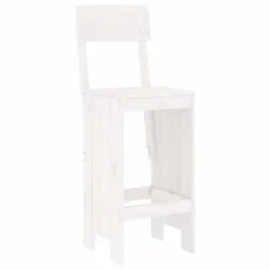 Ayron Brayden Studio Bar Set with Wood Frame and Solid Wood Outer Material White