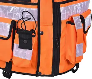 RAC3 High-Vis Security Vest, Reflective Strips, Body Camera Mount, Multiple Pockets, Fits upto 5XL, Available in 5 Colors (Orange)