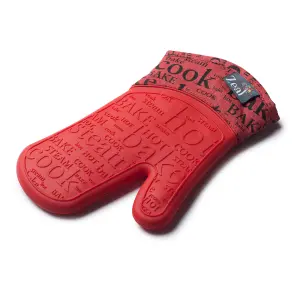 Zeal Steam Stop Silicone Single Oven Glove, Red