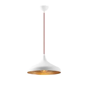 Luminosa Model 23 Deco White Dome Pendant Lamp Golden Interior