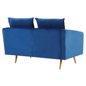 2 Seater Velvet Sofa Navy Blue MAURA