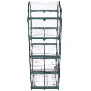 Hardys 4 Tier Mini Greenhouse - PVC Garden Growhouse with Reinforced Steel Frame, Easy Assembly, Thick PVC Cover, Roll Up Front