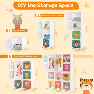 Costway 12-Cube Baby Closet Dresser Portable Kids Wardrobe Children's Storage Organizer