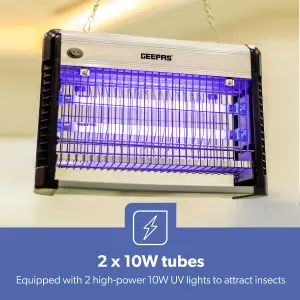 Geepas Fly Bug Insect Killer Powerful Fly Zapper 20W UV Light