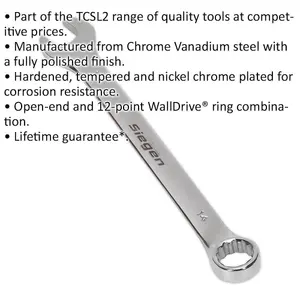 Premium 14mm Hardened Steel Combination Spanner with Polished Chrome Finish